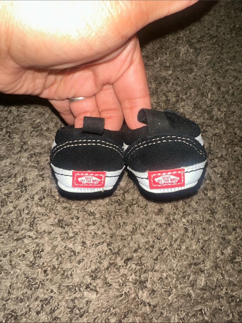 Vans Old Skool Crib Black and White Baby Infant Walker Shoes